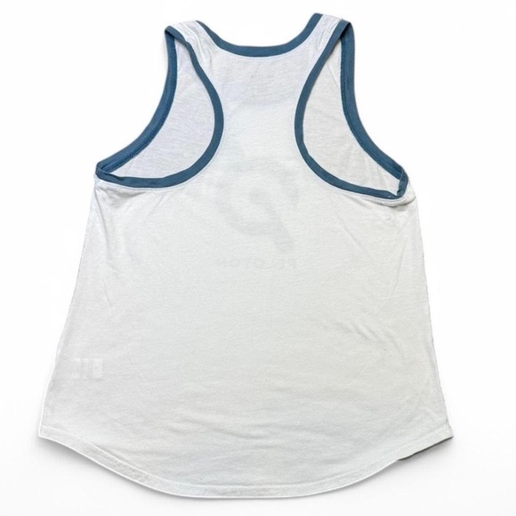 Peloton White and blue racerback tank top. Size small - Picture 2 of 5